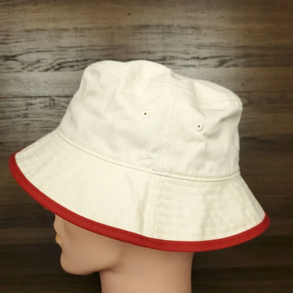 Miami Heat‎ Mitchell & Ness NBA Bucket Hat L Large 7 1/4 Cream Red Edge Cap New